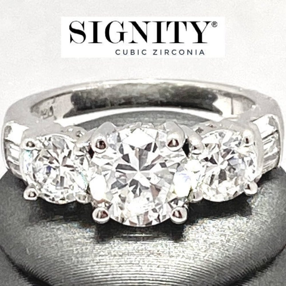 925 Sterling Silver, Signity Diamond CZ Ring